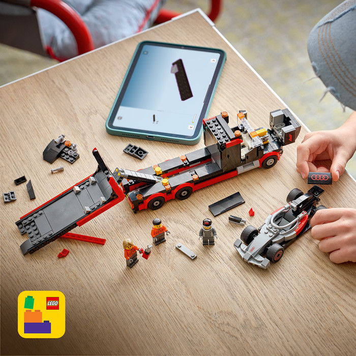 LEGO City F1 Display Truck with Audi F1 Race Car 60493 product in use