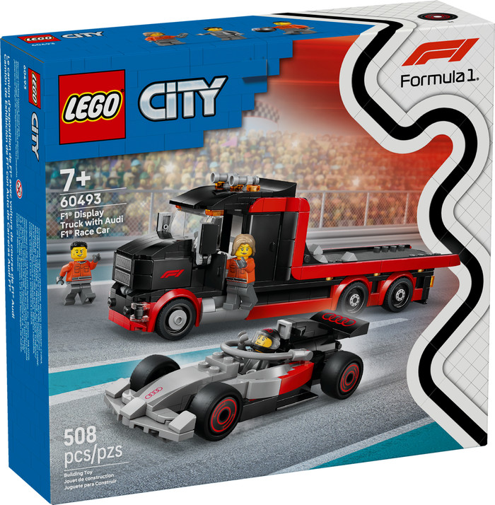 LEGO City F1 Display Truck with Audi F1 Race Car 60493 packaging