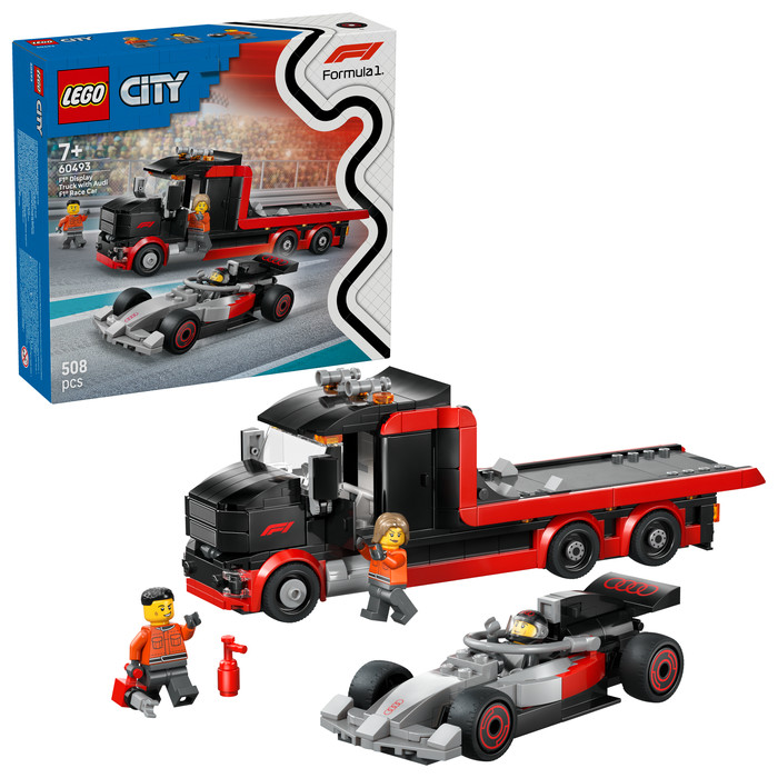 LEGO City F1 Display Truck with Audi F1 Race Car 60493 right side