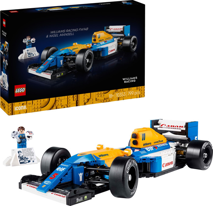 LEGO Icons Williams Racing FW14B en Nigel Mansell 10353 rechterkant