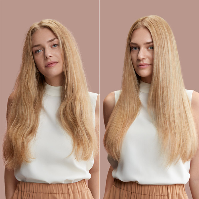 Dyson Supersonic r Straight + Wavy Red Velvet product in gebruik