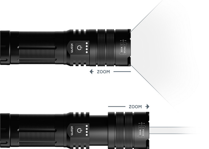 Xtorm Zaklamp Powerbank 10.500 mAh met Snelladen Zwart detail