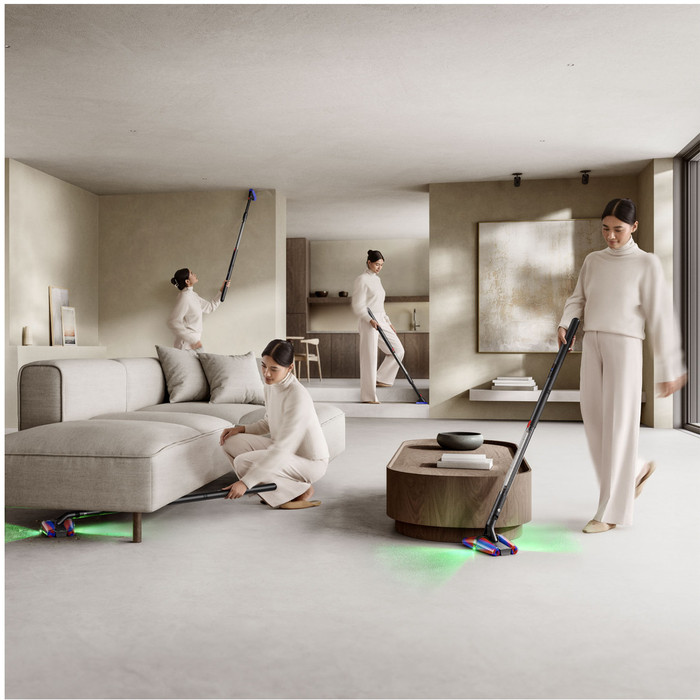 Dyson PencilVac Fluffycones product in gebruik