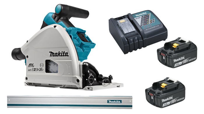Makita DSP600ZJ 3,0 Ah Accu (2x) Geleiderail Starterspakket Main Image