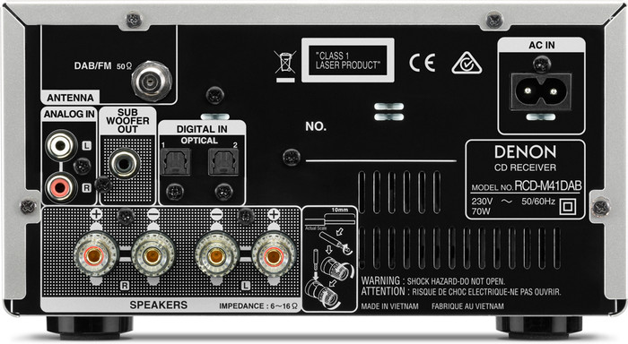 Denon D-M41DAB Bruin achterkant