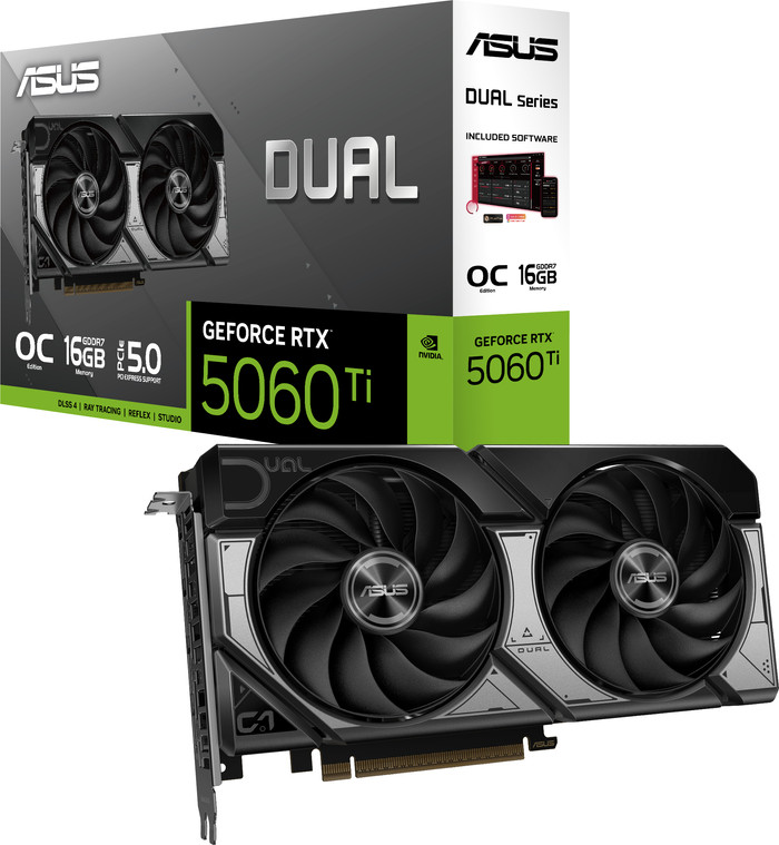 ASUS DUAL GeForce RTX 5060 Ti OC 16GB verpakking