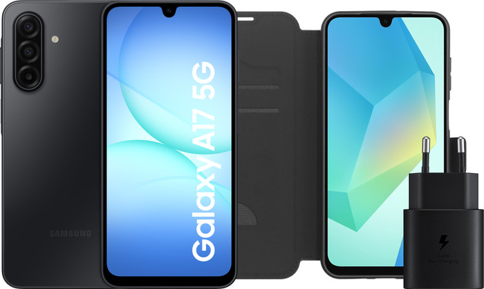 Samsung Galaxy A17 128GB Zwart 5G + Accessoirepakket Main Image