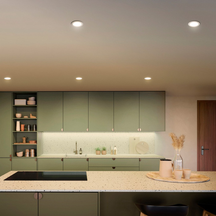 Philips Hue Inbouwspot Slim - White and Color - 170mm - Wit product in gebruik