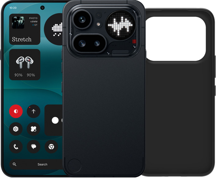 Nothing Phone (4a) Pro 128GB Zwart 5G + BlueBuilt Back Cover Zwart Main Image