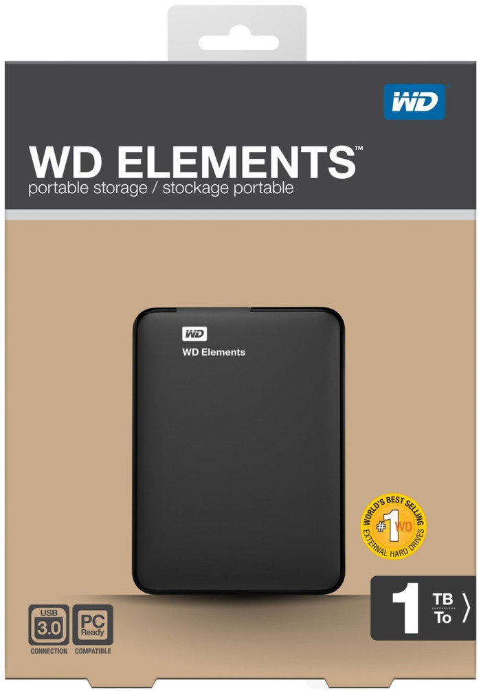 WD Elements Portable 1TB packaging
