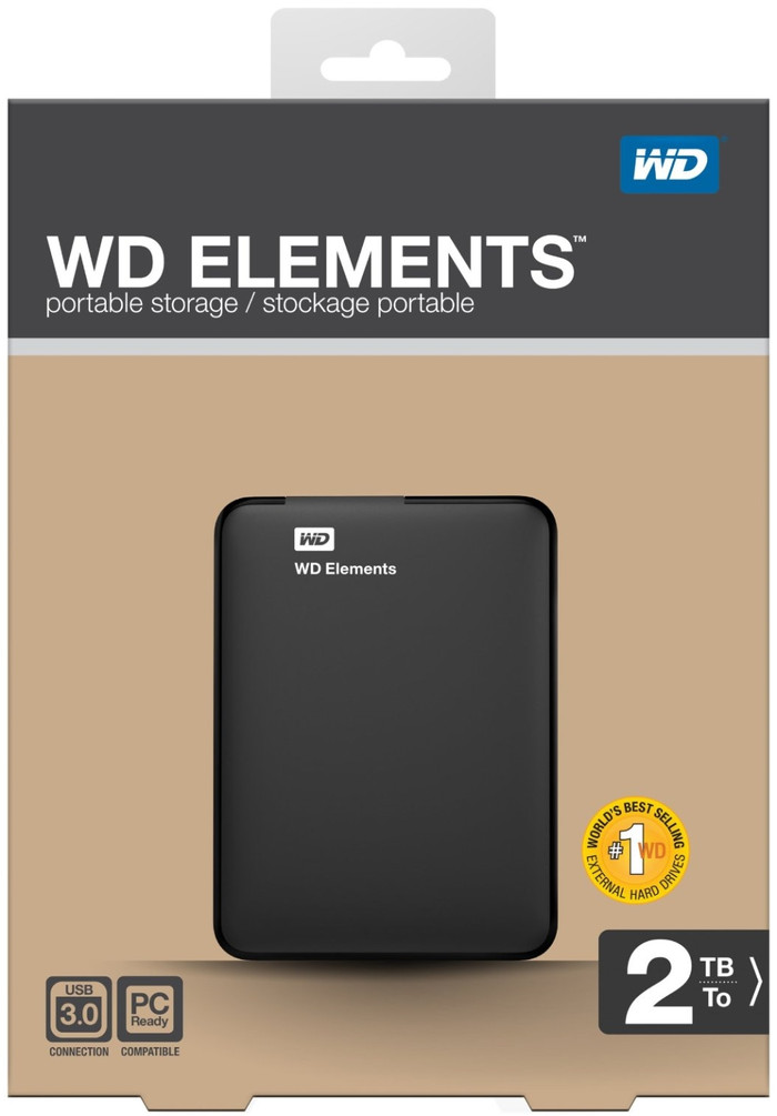 WD Elements Portable 2 To emballage