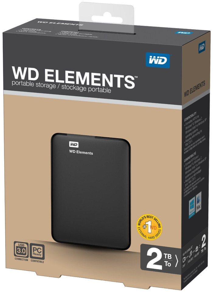 WD Elements Portable 2 To emballage