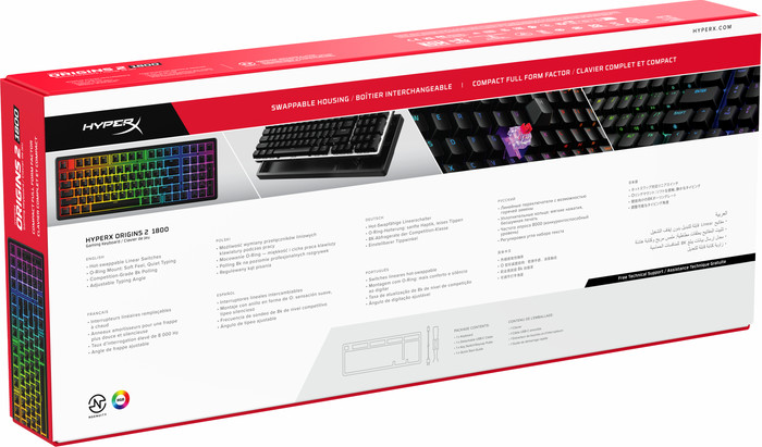 HyperX Origins 2 1800 Gaming Toetsenbord Qwerty verpakking
