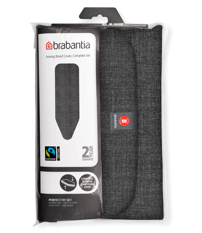 Brabantia Ironing Board Cover B, 124x38cm - Denim Black packaging