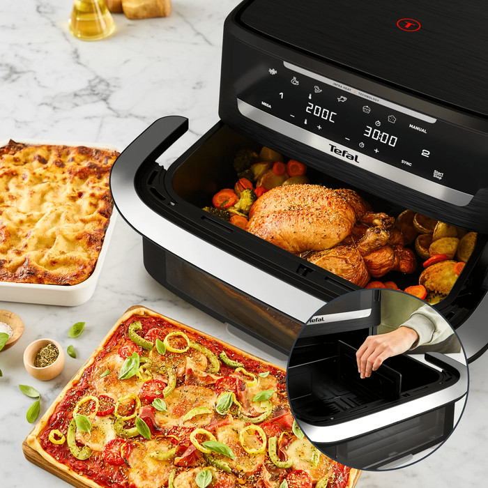 Tefal Dual Easy Fry Flex EY9288 product in gebruik