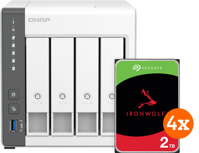 QNAP TS-433-4G + Seagate Ironwolf 2TB 4-Pack Main Image