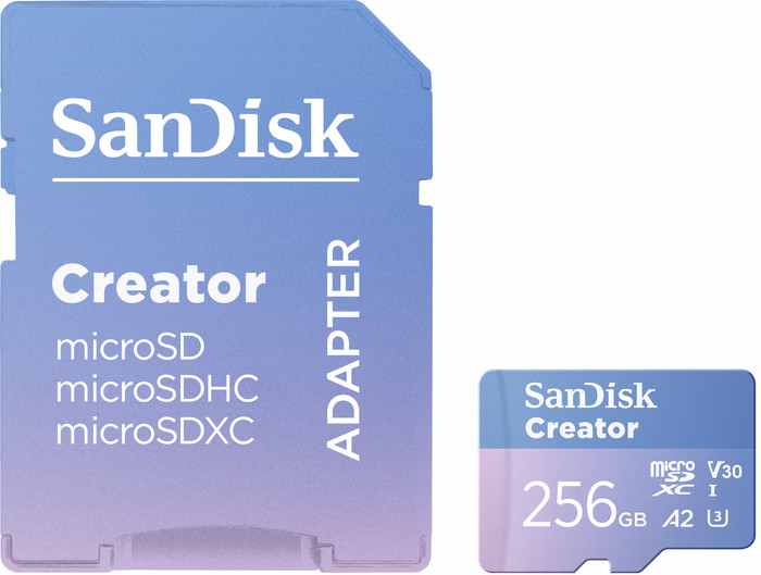 SANDISK MicroSDXC Creator 256GB 130MB/s samengesteld product