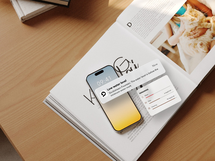 Petlibro Drinkfontein met App PLWF105 Zwart product in gebruik