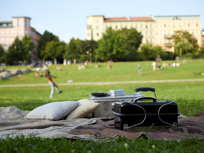 Weber Go-Anywhere + Weber Go-Anywhere Premium Storage Bag product in use
