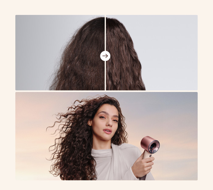 Dyson Supersonic Travel Ceramic Pink product in gebruik
