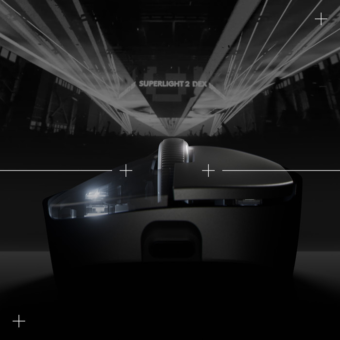 Logitech G PRO X Superlight 2 DEX Lightspeed Draadloze Gaming Muis Zwart visual leverancier