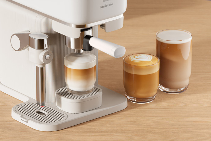 Philips Baristina Latte BAR400/00 Wit product in gebruik