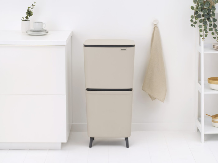 Brabantia SortUp Recycle Hi afvalemmer 20+25L Beige product in gebruik