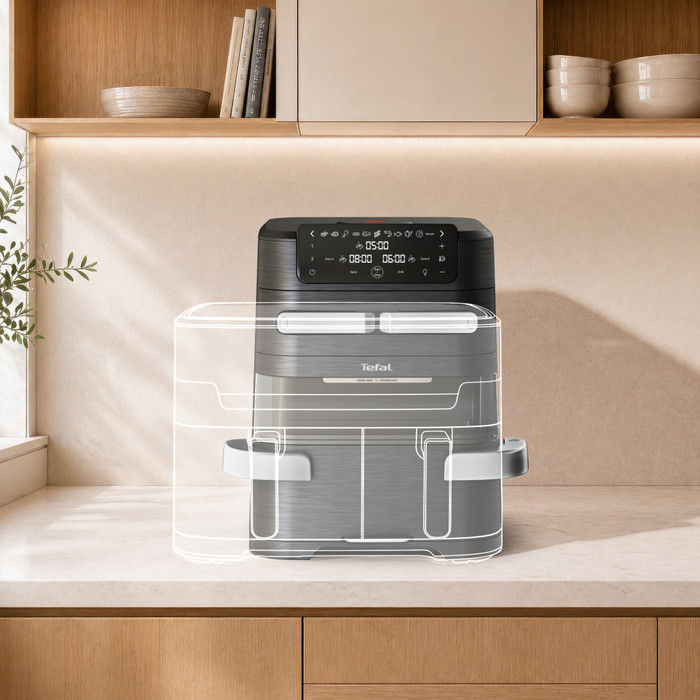 Tefal Ever Fry Trio EY9678 product in gebruik