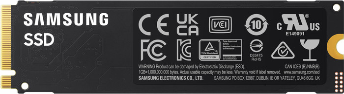 Samsung 990 PCIe 4.0 NVMe M.2 SSD 2TB achterkant