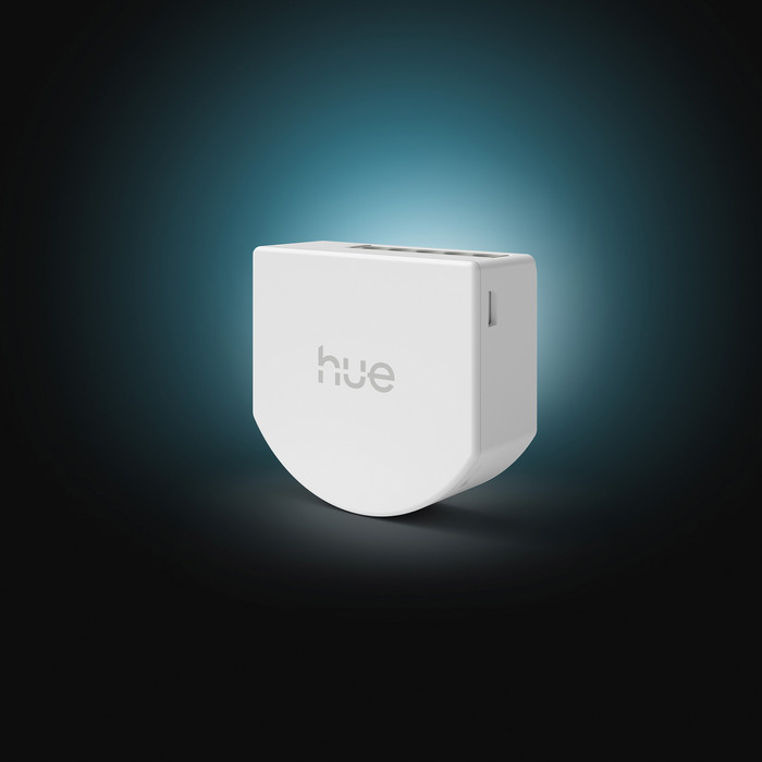 Philips Hue Bedrade Wandschakelaarmodule voor Niet Slimme Lampen 1 Kanaal product in gebruik