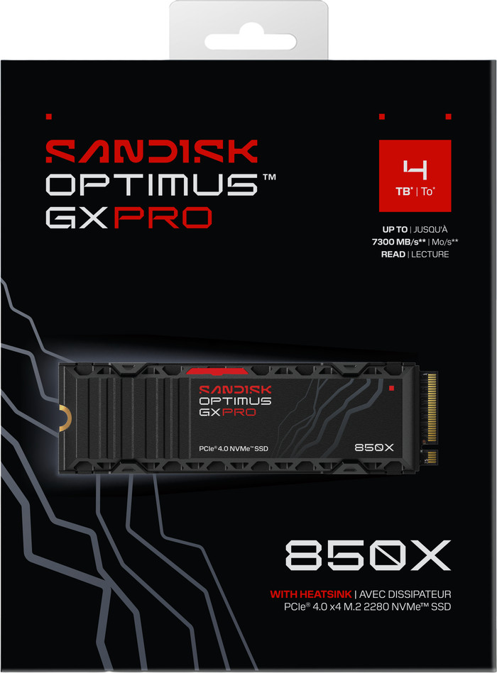 SANDISK Optimus GX PRO 850X 4TB Heatsink NVMe SSD Main Image