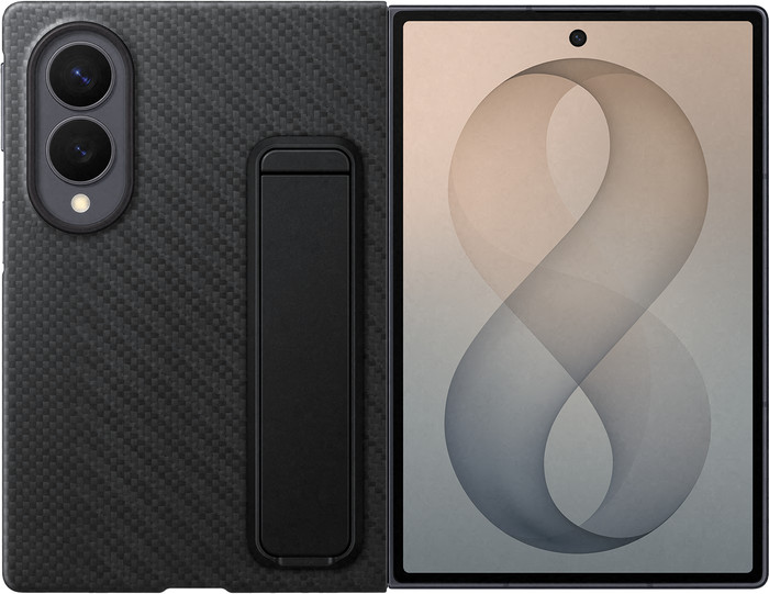 Samsung Galaxy Z Fold 8 Standing Grip Back Cover met Magneet Zwart Main Image