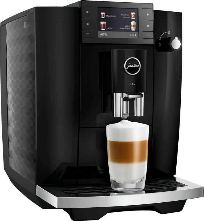 JURA E6 Piano Black (ED) linkerkant