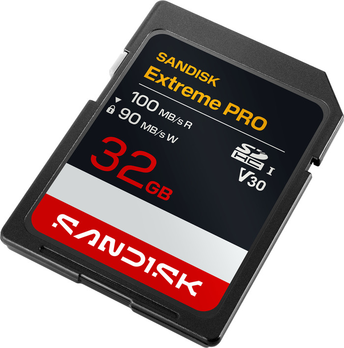 SANDISK Extreme PRO SDHC 32GB 100MB/s bovenkant