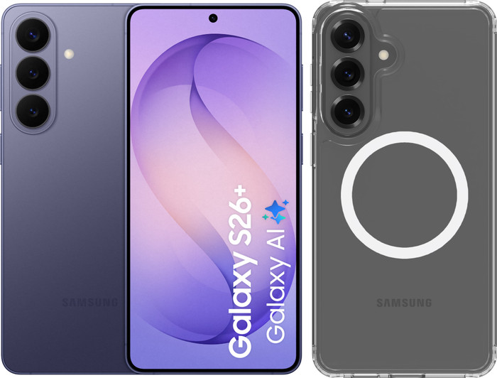 Samsung Galaxy S26 Plus 256GB Donkerblauw 5G +BlueBuilt Back Cover met Magneet Transparant Main Image