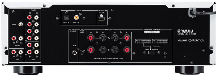 Yamaha A-S301 Zwart achterkant