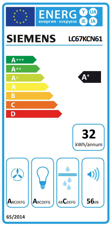 Siemens LC67KCN61 energielabel