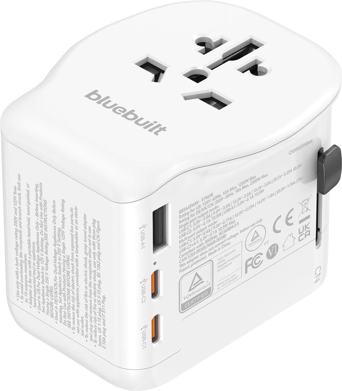 BlueBuilt Universele Wereldstekker 45 Watt detail