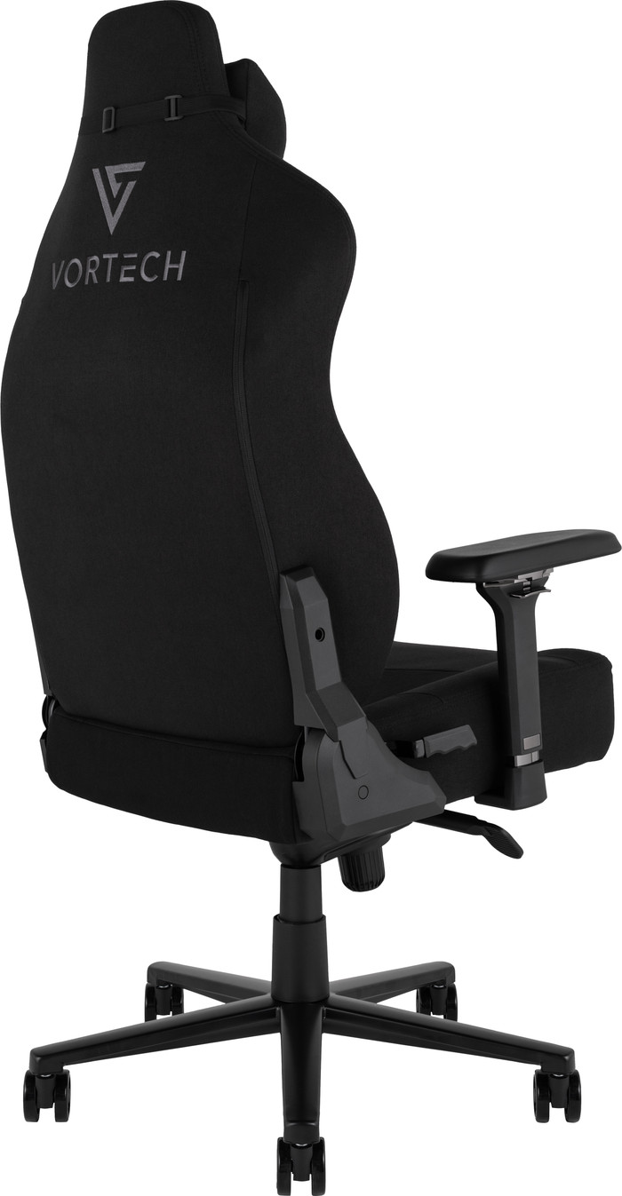 Vortech Prestige Gamestoel Zwart + Vortech Vloermat Zwart linkerkant
