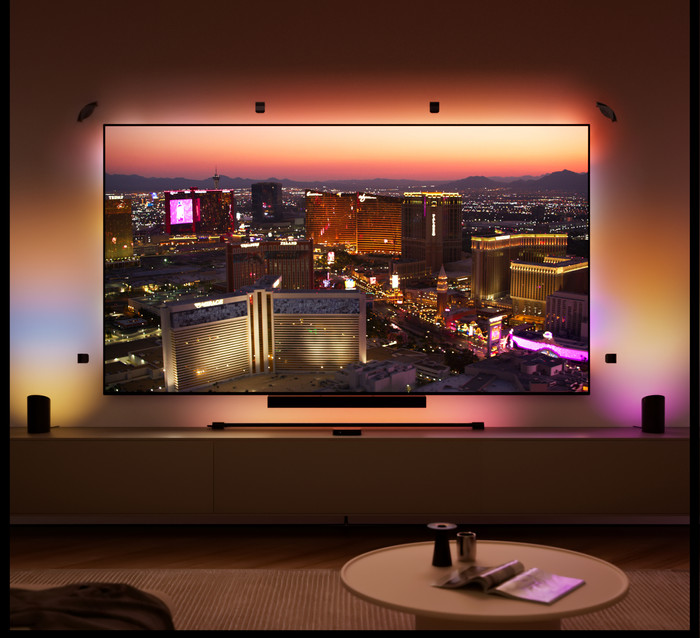 Philips Hue Play Gradient led strip Montagebeugel product in gebruik