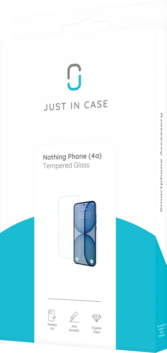 Just In Case Tempered Glass Nothing Phone (4a) Screenprotector verpakking