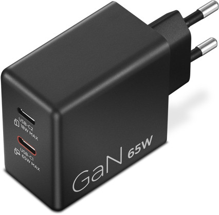 Lenovo Dual Usb C 65W GaN Oplader rechterkant