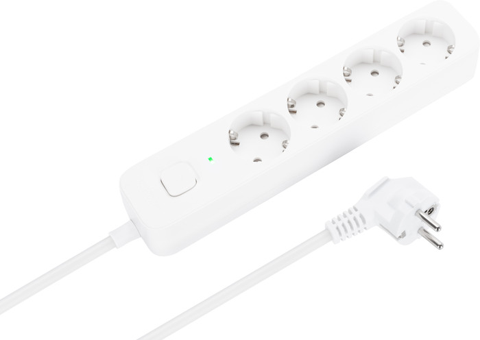 BlueBuilt Stekkerdoos 4-voudig 3 meter Wit linkerkant