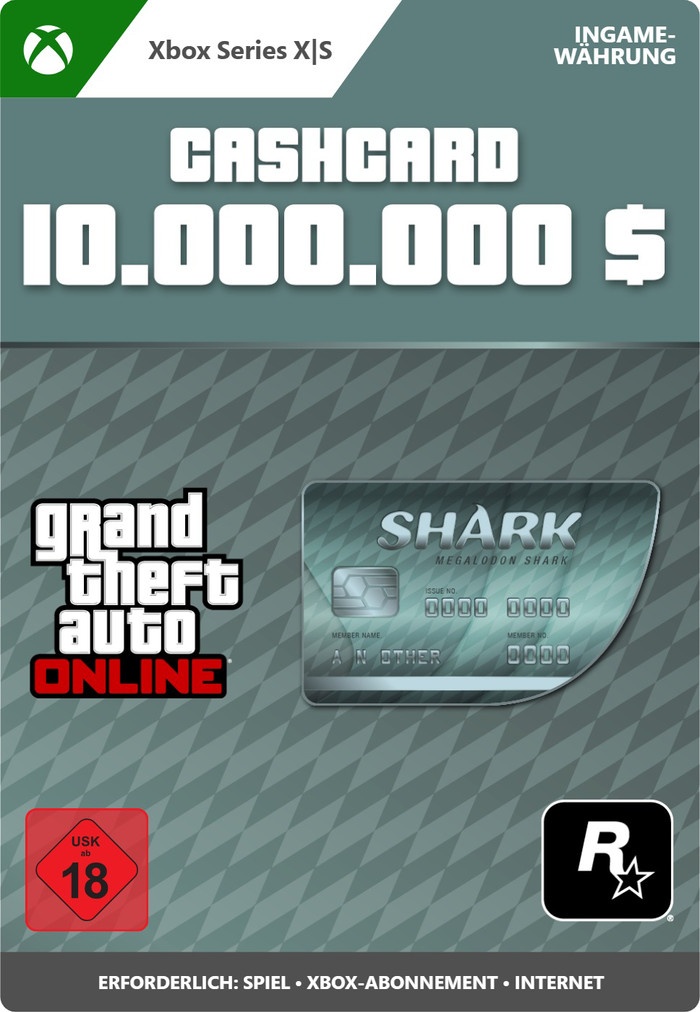 GTA Online: Megalodon Shark Cash Card Xbox Series X|S - Digitaal voorkant