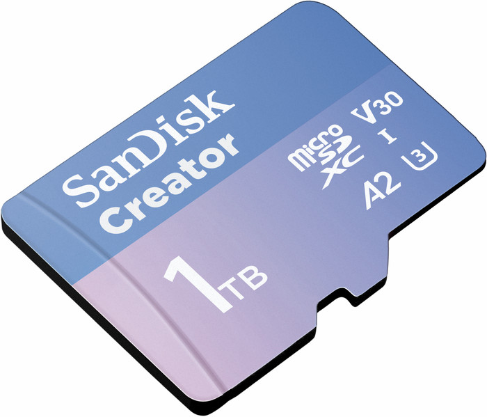 SANDISK MicroSDXC Creator 1TB 130MB/s linkerkant