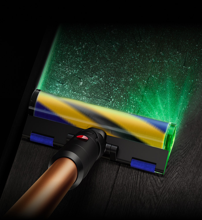 Dyson Fluffy Optic parketborstel product in gebruik