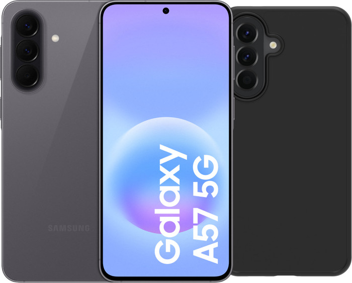 Samsung Galaxy A57 256GB Grijs 5G + BlueBuilt Back Cover Zwart Main Image