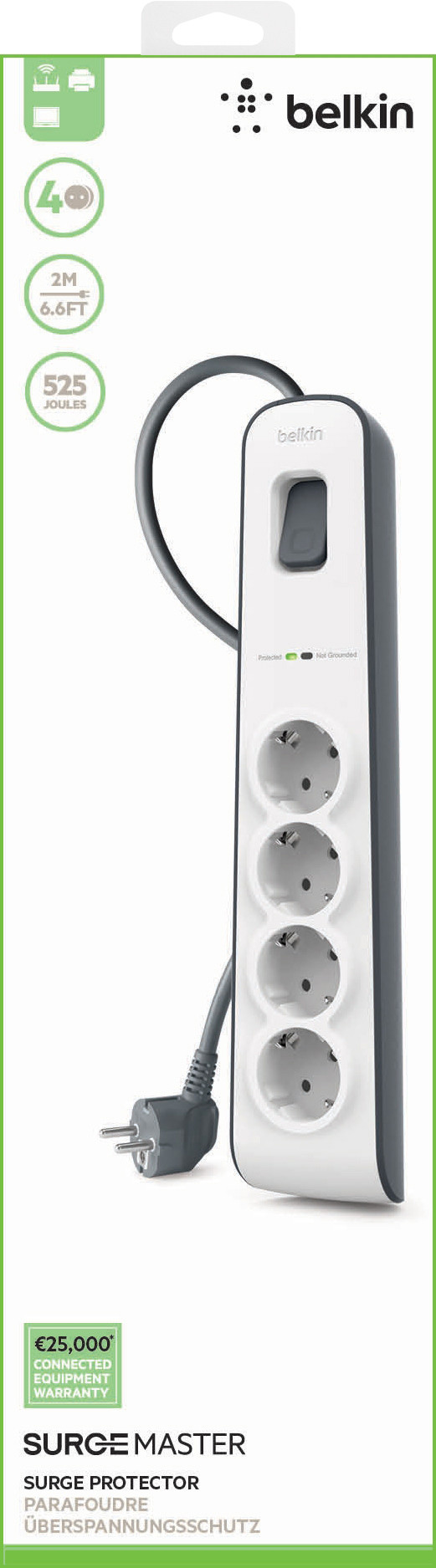 Belkin Surge Protector 4 Outlet 2 meter verpakking