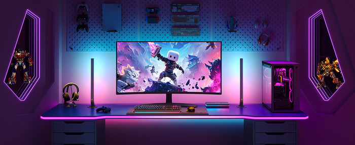 Govee AI Sync Box kit 2 27-34 inch product in gebruik