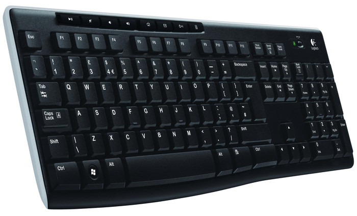 Logitech K270 Wireless Keyboard AZERTY + Logitech M240 Silent Wireless Mouse Black left side
